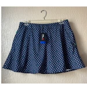 RLX Ralph Lauren Pull On Skort A-Line Skirt Punchy Pineapple Blue Size Large New